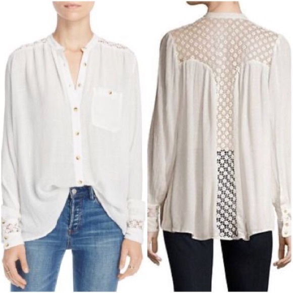 Free People Tops - Free People Ivory Crochet Back.